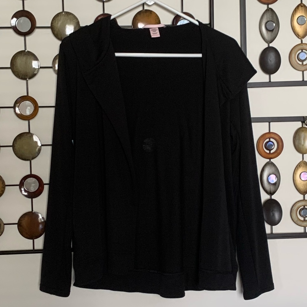 VICTORIA’S SECRET light hooded black cardigan
